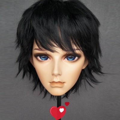 (AO)Crossdress Boy/Male Resin Half Head Man Cartoon Character Kigurumi Mask With BJD Eyes Cosplay Anime Role Lolita Doll Mask